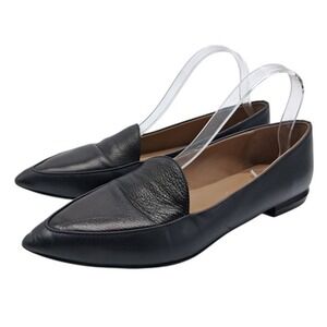 Everlane Shoes Womens 10 Black Leather Pointed Toe Loafers Flats Made in Italy